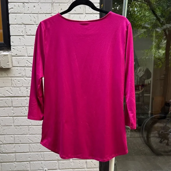 Ruby Rd. Fuchsia Keyhole Blouse - Picture 4 of 4